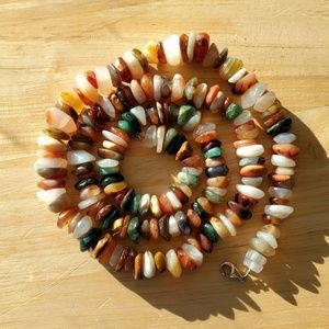 Vintage Necklace, Tumbled Semi-Precious Stones